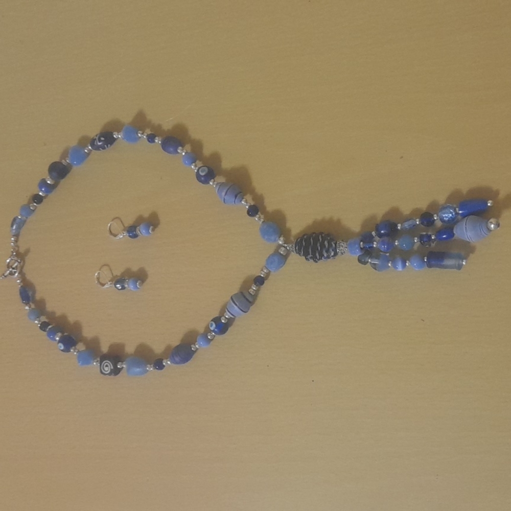 Tassel Necklace & Earrings Set